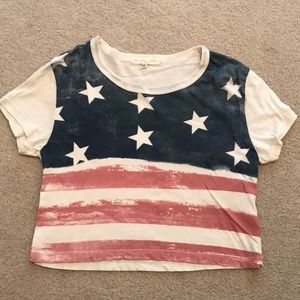 Urban Outfitters Cropped American Flag T-Shirt
